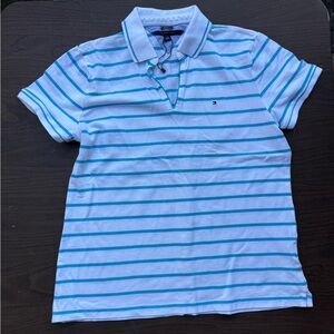 Women’s Tommy Hilfiger V-neck short sleeve collared polo shirt size XL NWOT